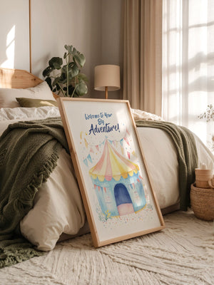 Zirkuszelt Aquarell Pastellfarben