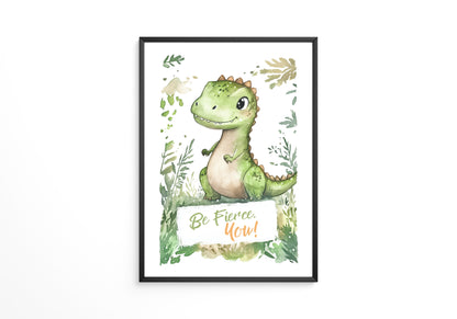 Dino Aquarell grün verspielt