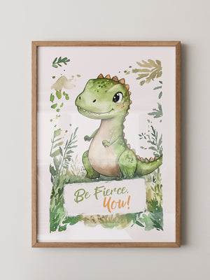 Dino Aquarell grün verspielt