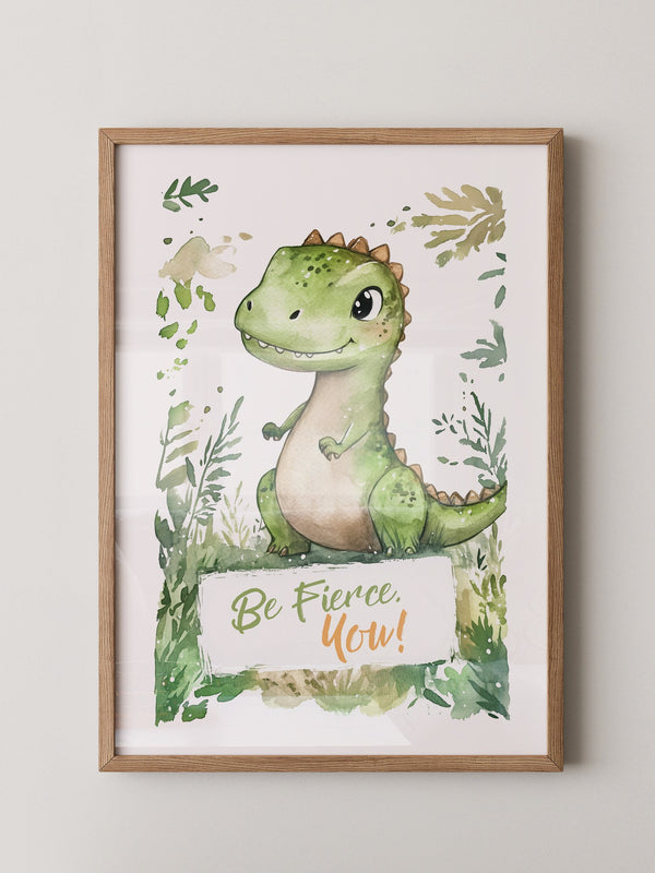 Dino Aquarell grün verspielt