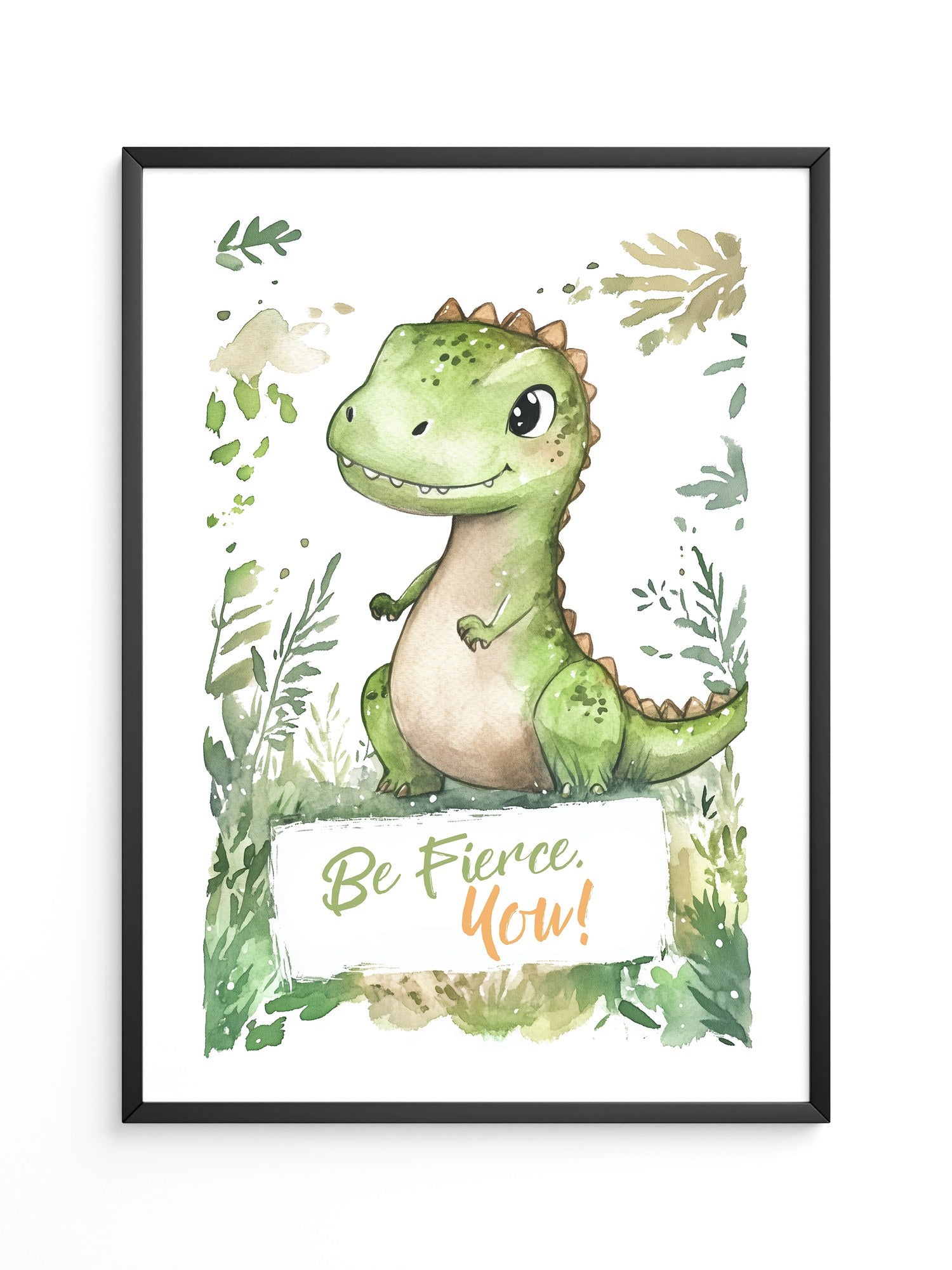 Dino Aquarell grün verspielt