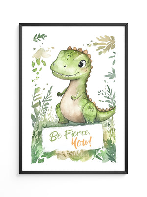 Dino Aquarell grün verspielt
