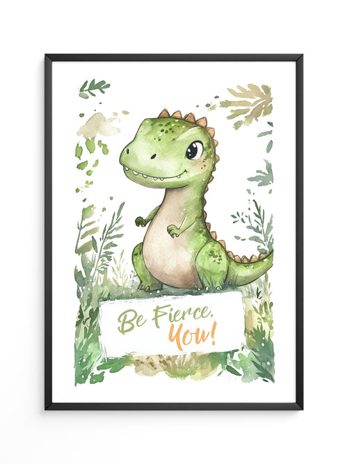 Dino Aquarell grün verspielt