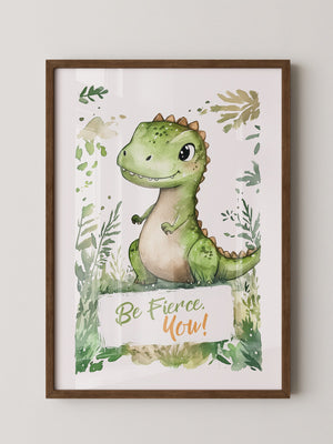 Dino Aquarell grün verspielt