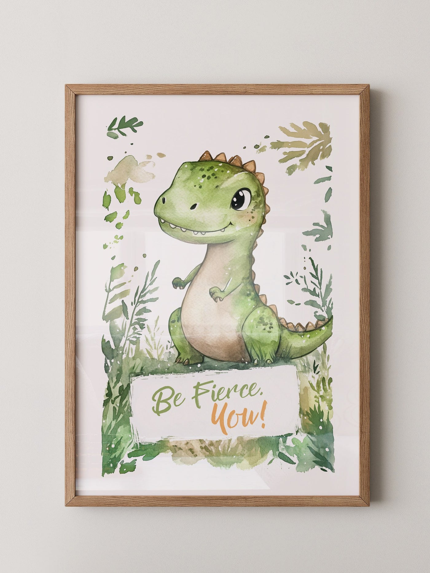 Dino Aquarell grün verspielt