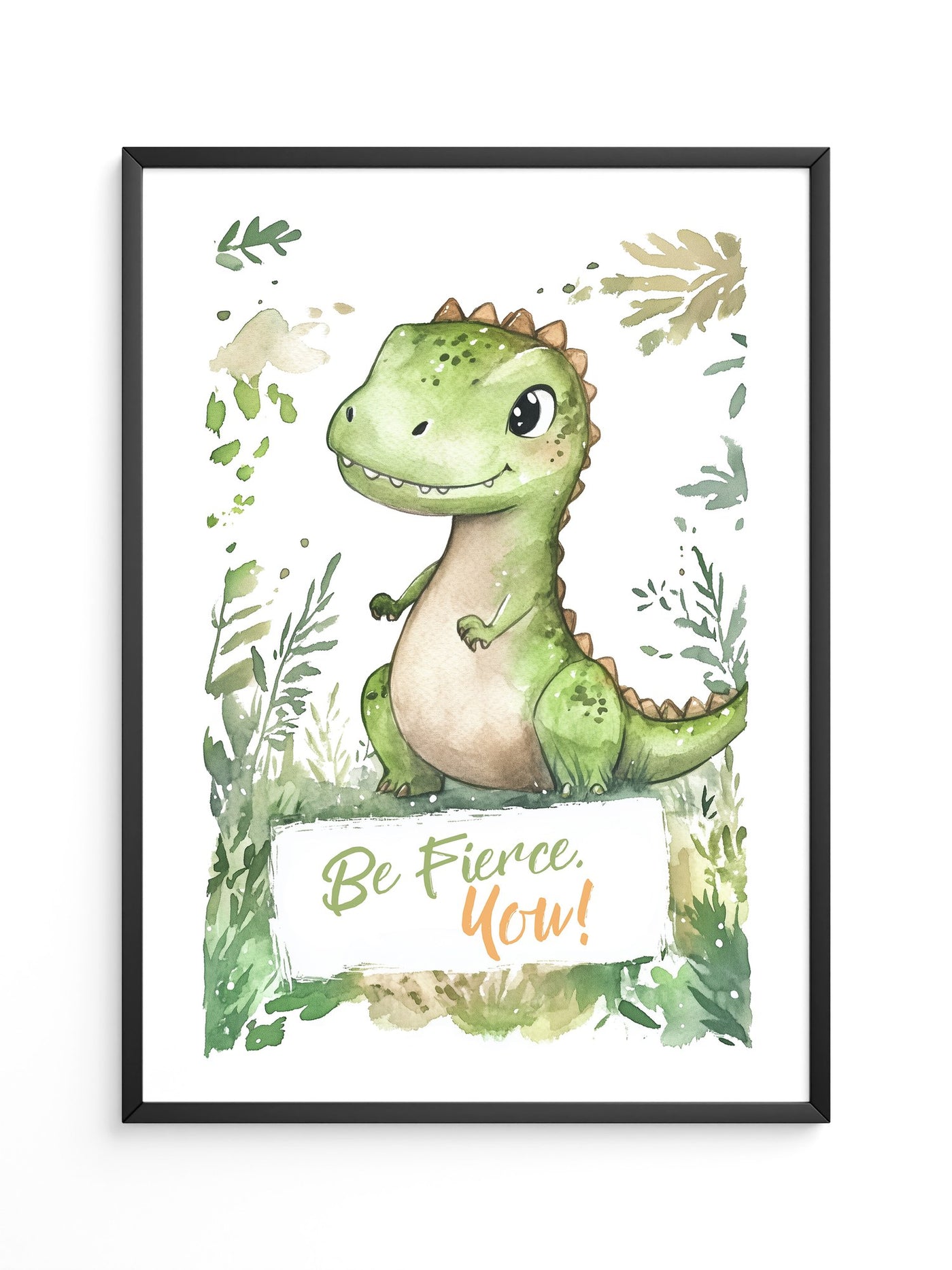 Dino Aquarell grün verspielt