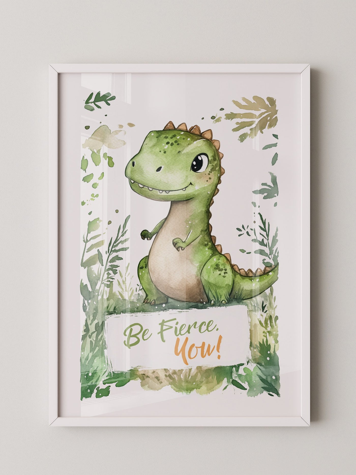 Dino Aquarell grün verspielt