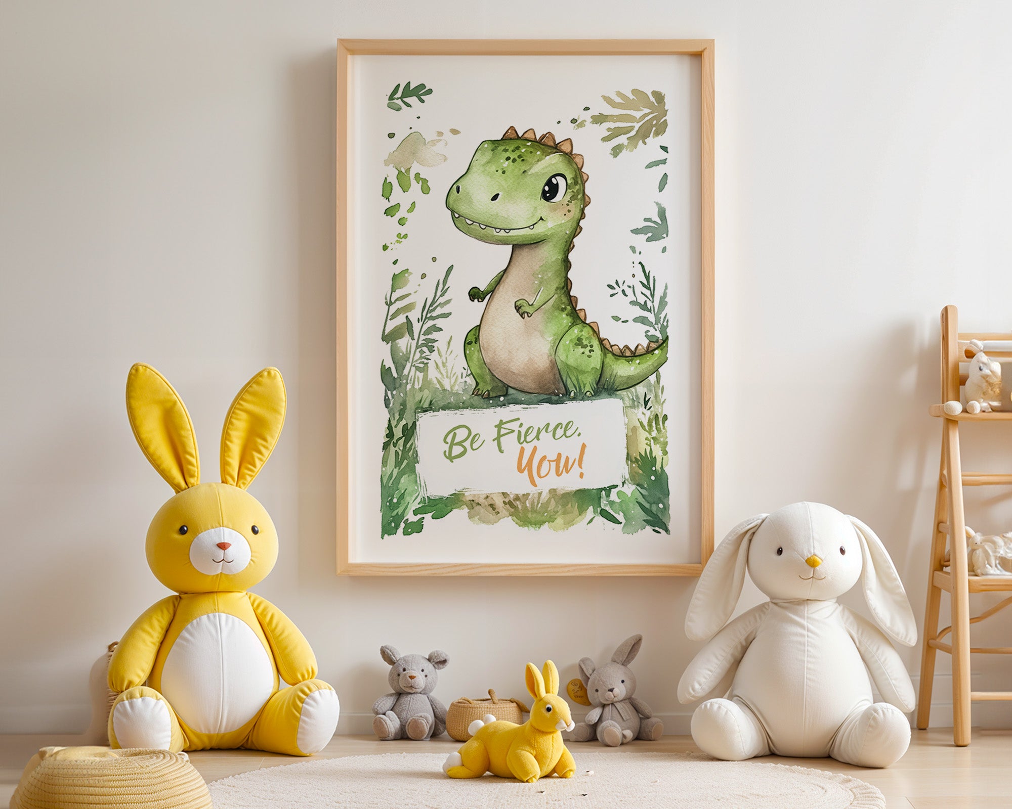 Dino Aquarell grün verspielt