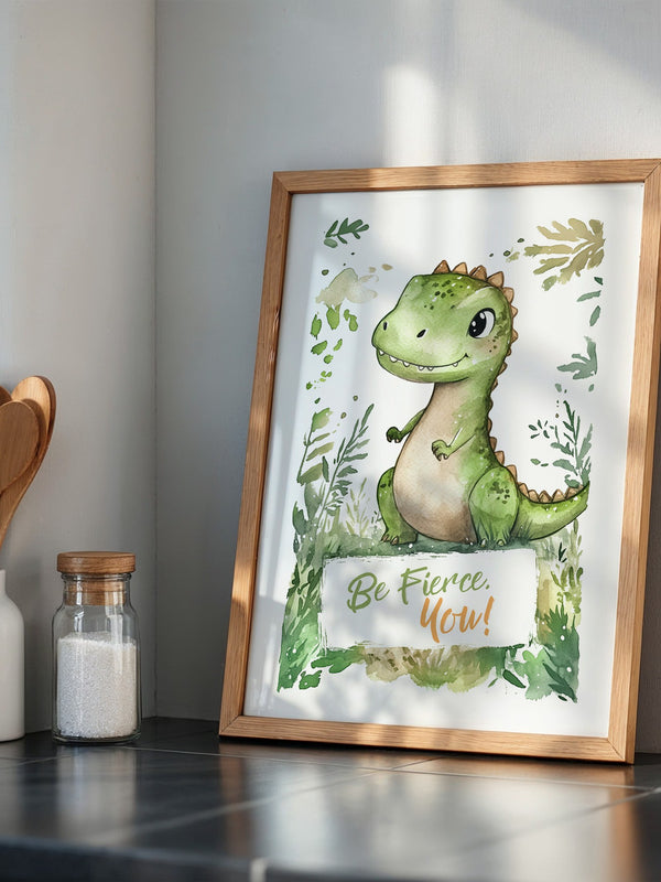 Dino Aquarell grün verspielt