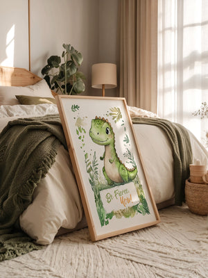 Dino Aquarell grün verspielt