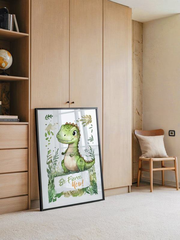 Dino Aquarell grün verspielt