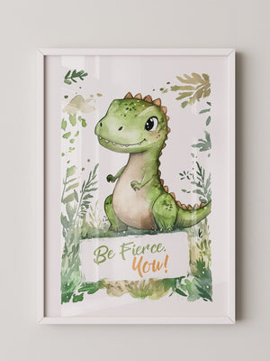 Dino Aquarell grün verspielt