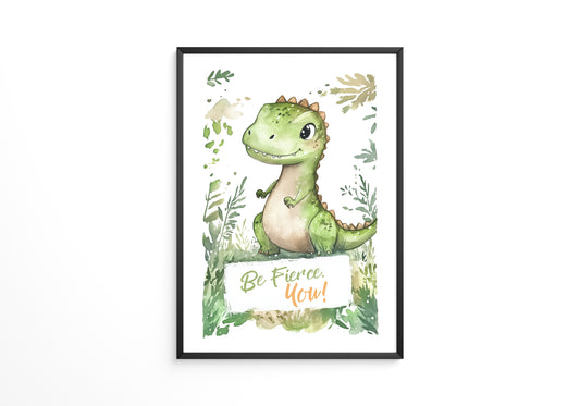 Dino Aquarell grün verspielt
