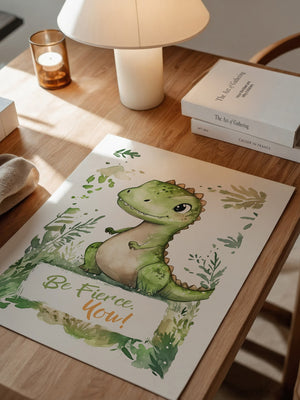 Dino Aquarell grün verspielt