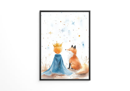 Prinz Fuchs Aquarell Sterne