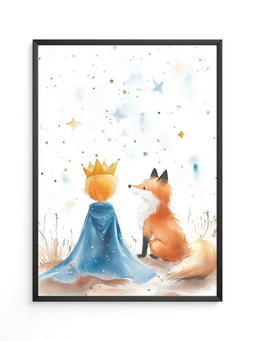 Prinz Fuchs Aquarell Sterne