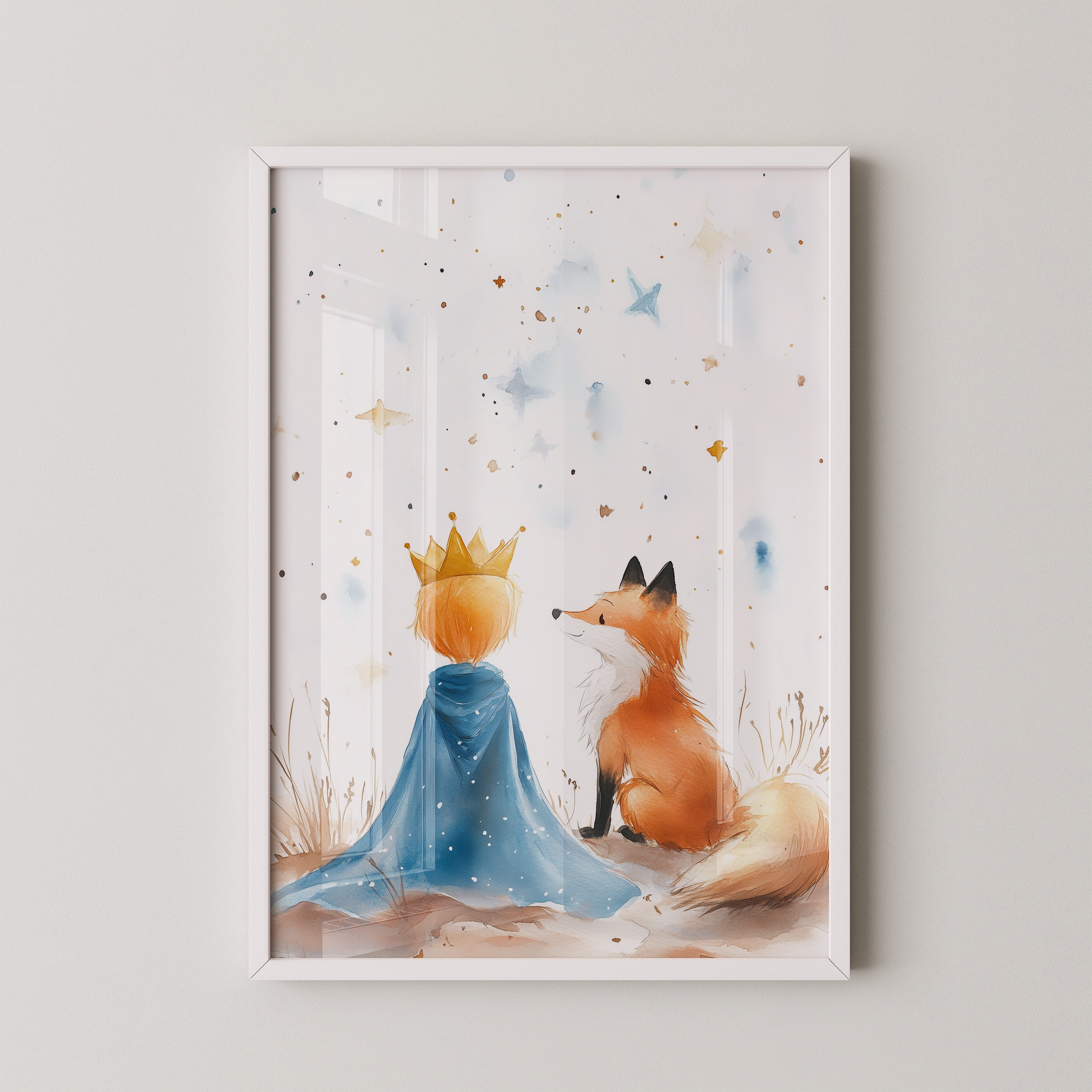 Prinz Fuchs Aquarell Sterne