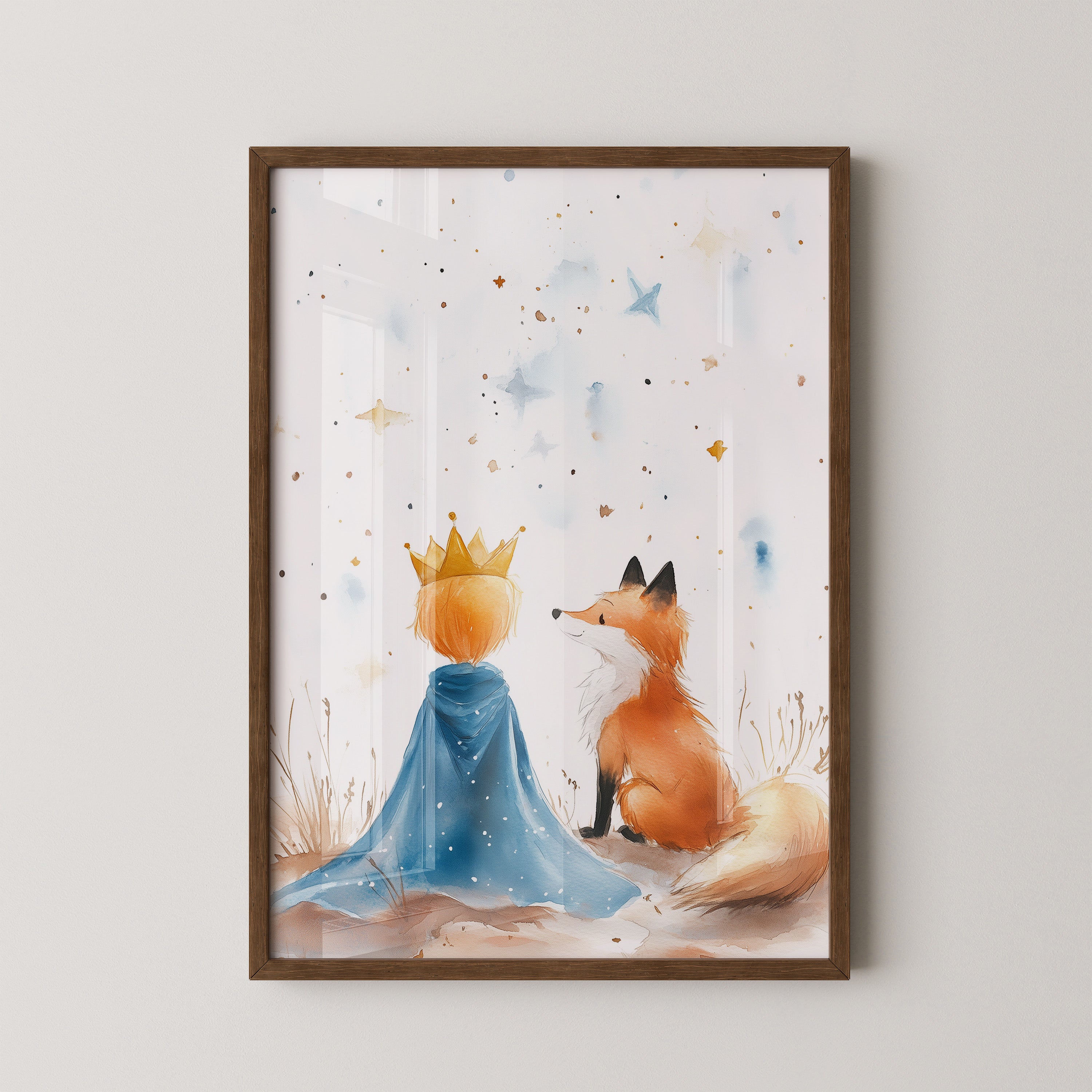 Prinz Fuchs Aquarell Sterne