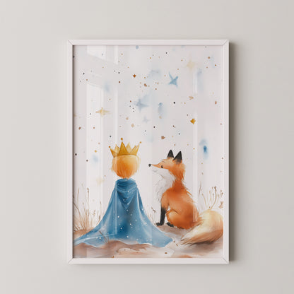 Prinz Fuchs Aquarell Sterne