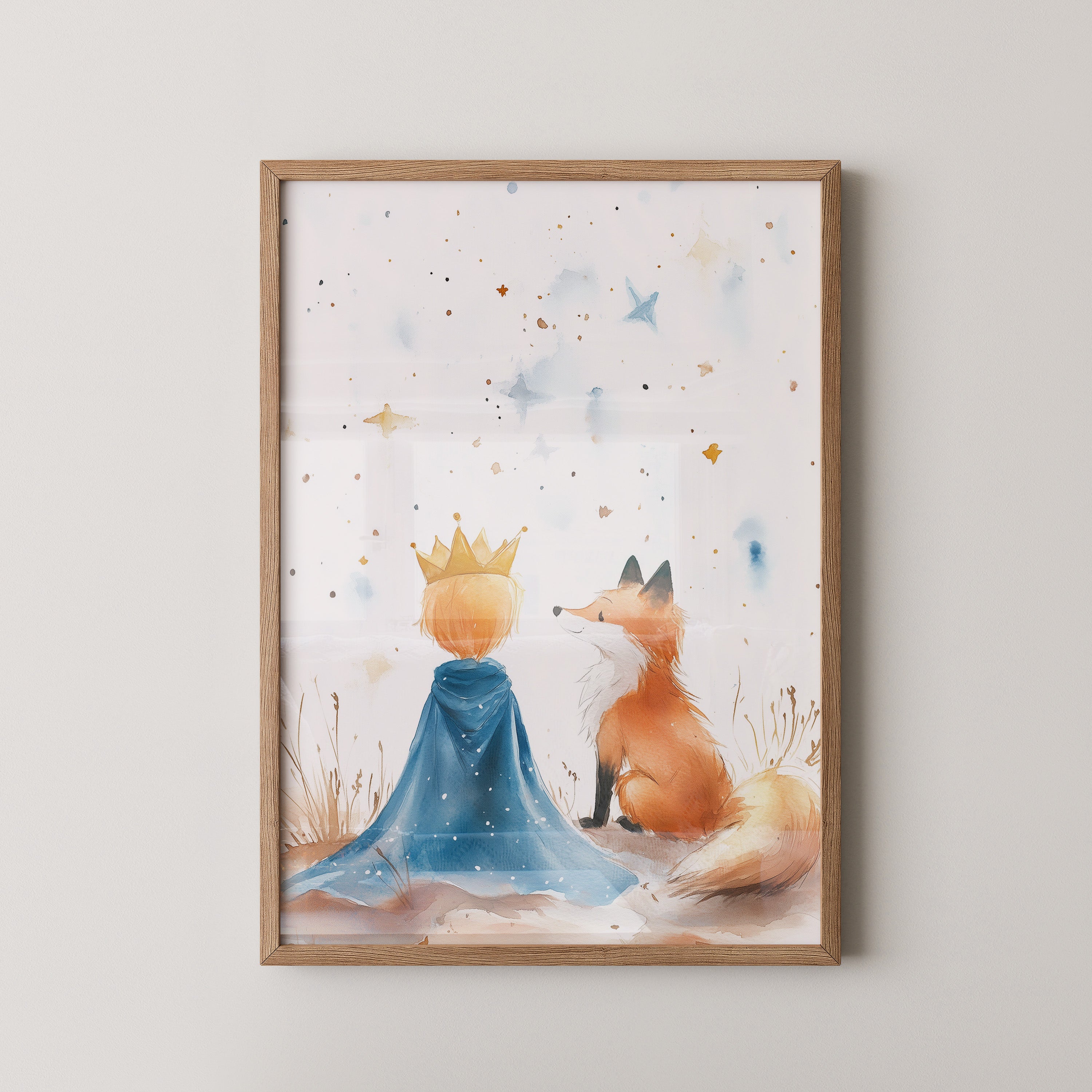 Prinz Fuchs Aquarell Sterne