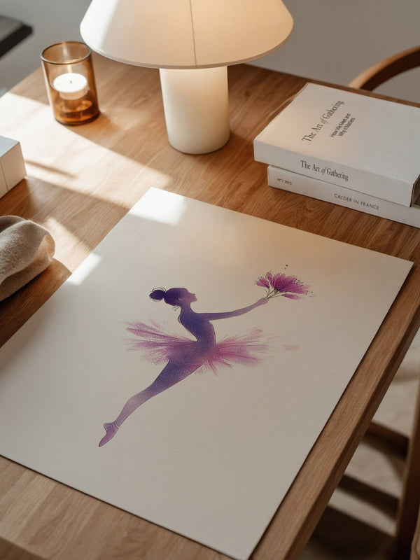 Ballerina Aquarell Blütenmagie