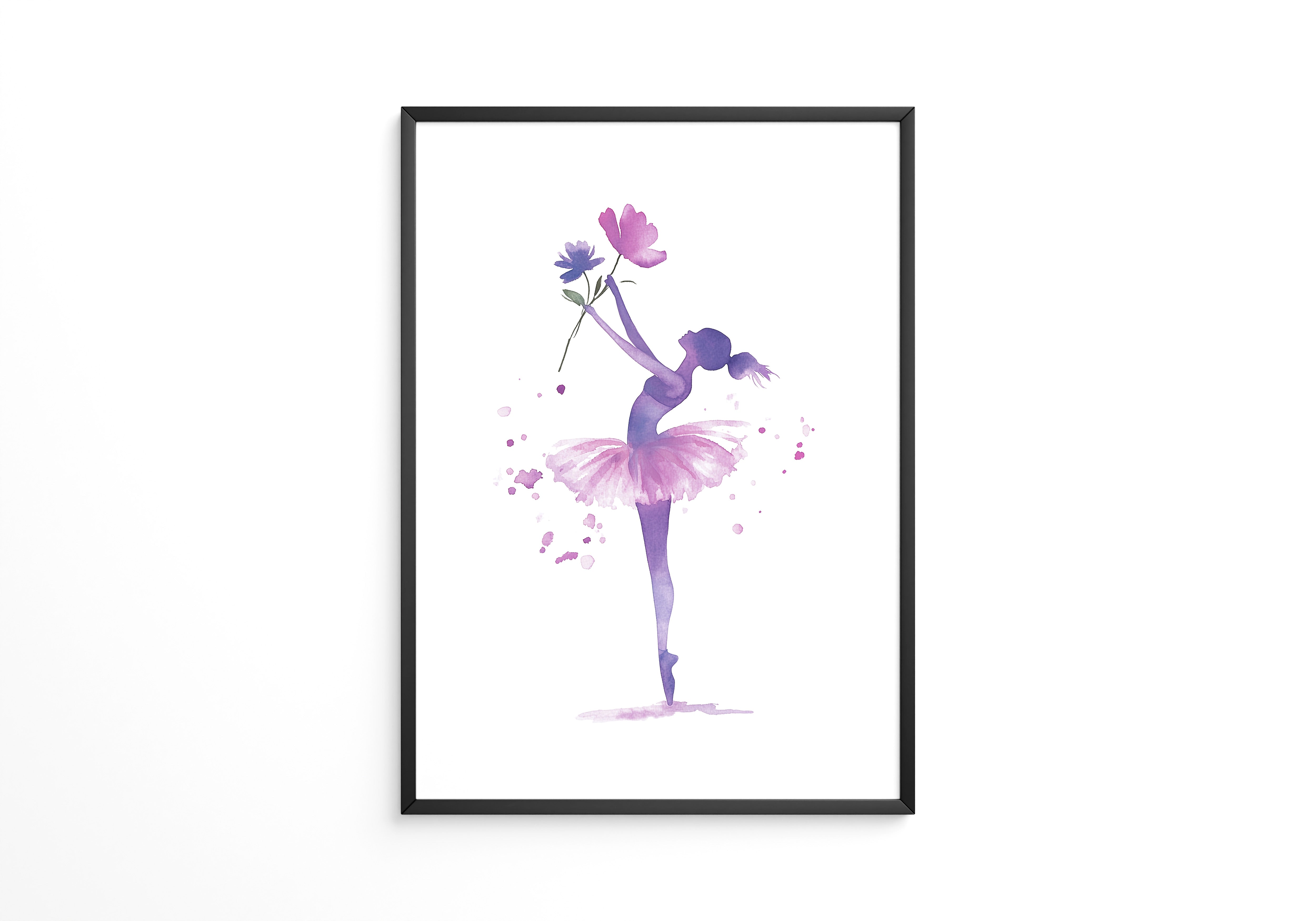 Ballerina Aquarell Blumenpracht