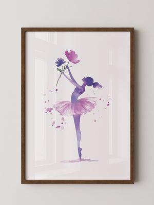 Ballerina Aquarell Blumenpracht