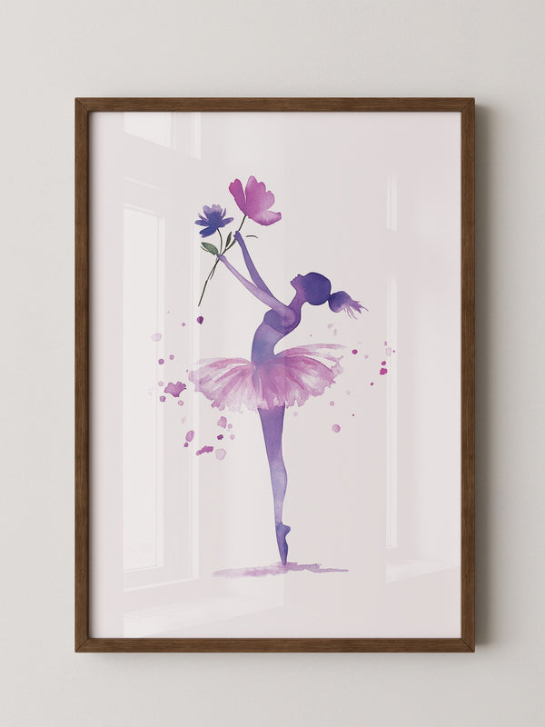 Ballerina Aquarell Blumenpracht