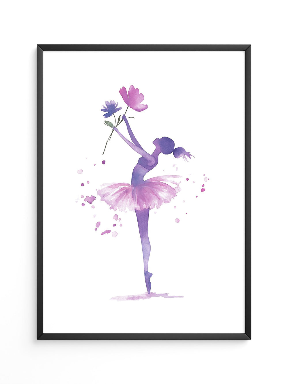 Ballerina Aquarell Blumenpracht