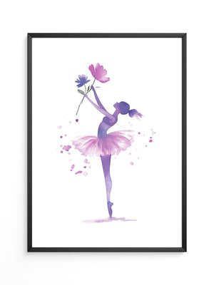 Ballerina Aquarell Blumenpracht