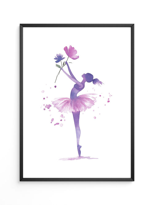Ballerina Aquarell Blumenpracht