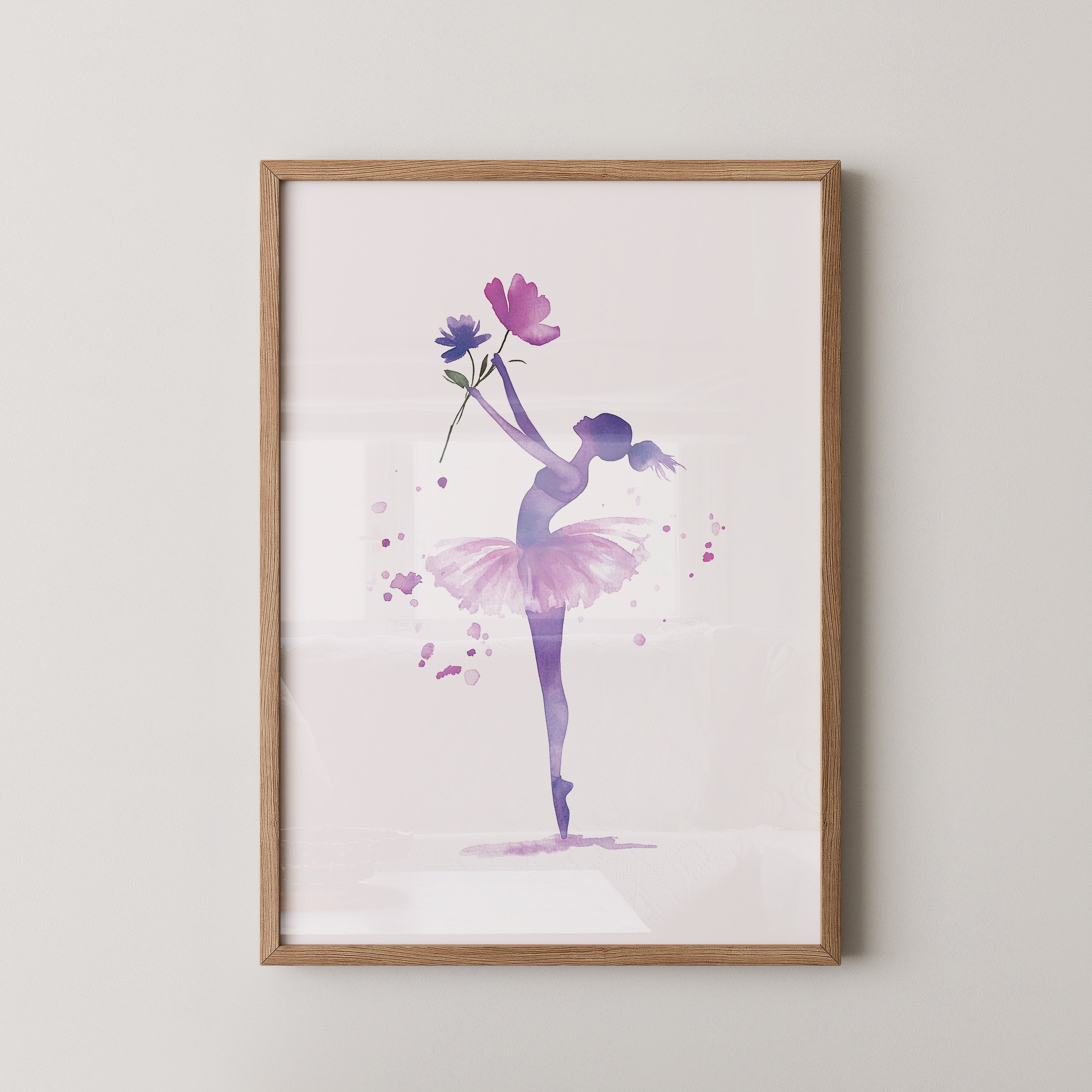 Ballerina Aquarell Blumenpracht