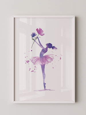 Ballerina Aquarell Blumenpracht