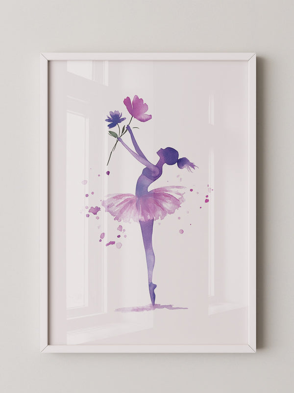 Ballerina Aquarell Blumenpracht