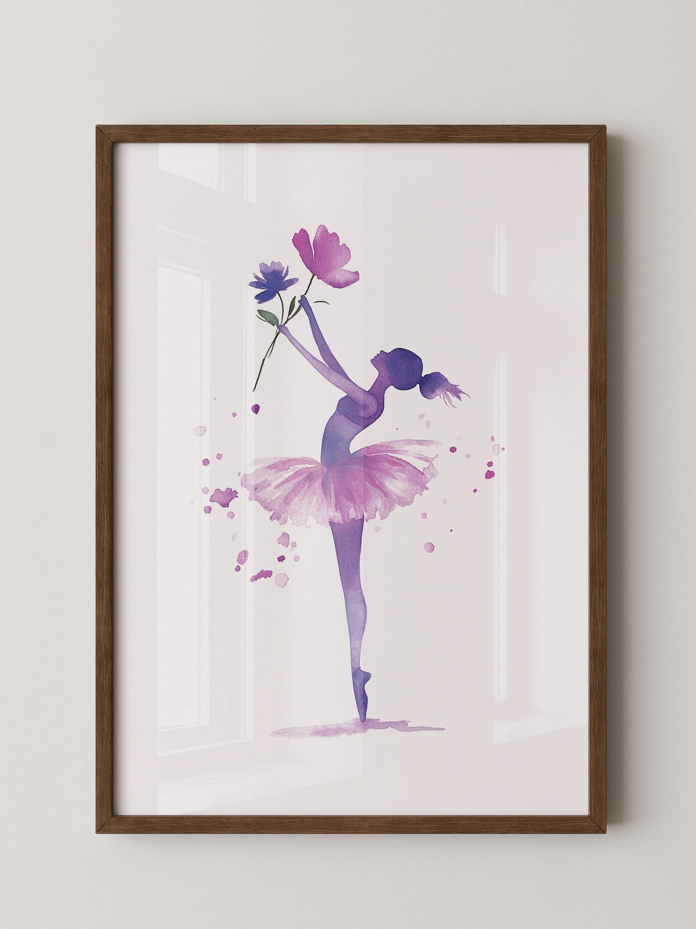 Ballerina Aquarell Blumenpracht