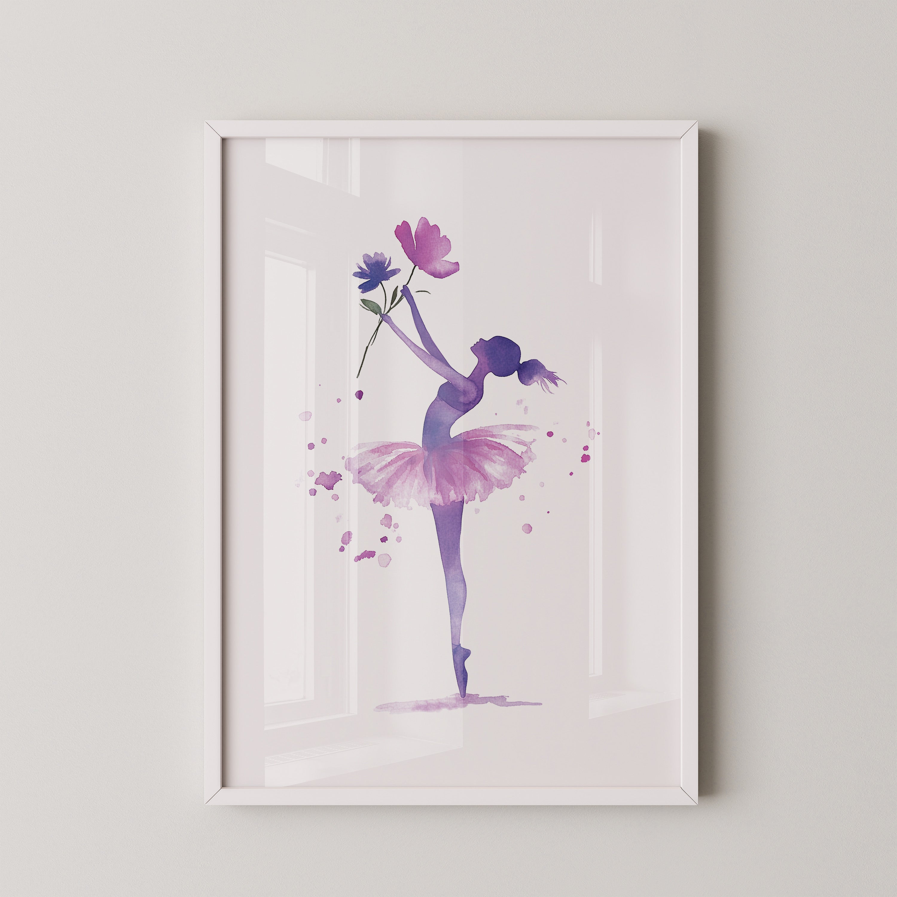 Ballerina Aquarell Blumenpracht