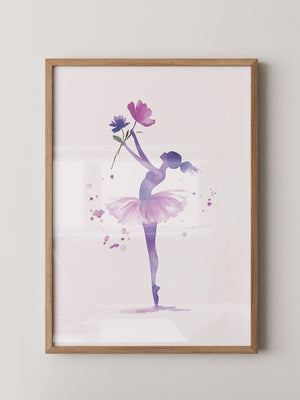 Ballerina Aquarell Blumenpracht