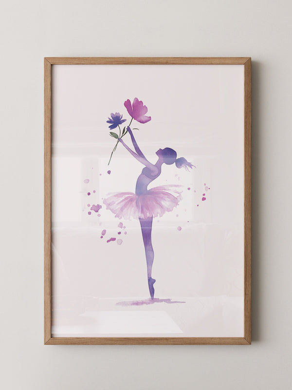 Ballerina Aquarell Blumenpracht