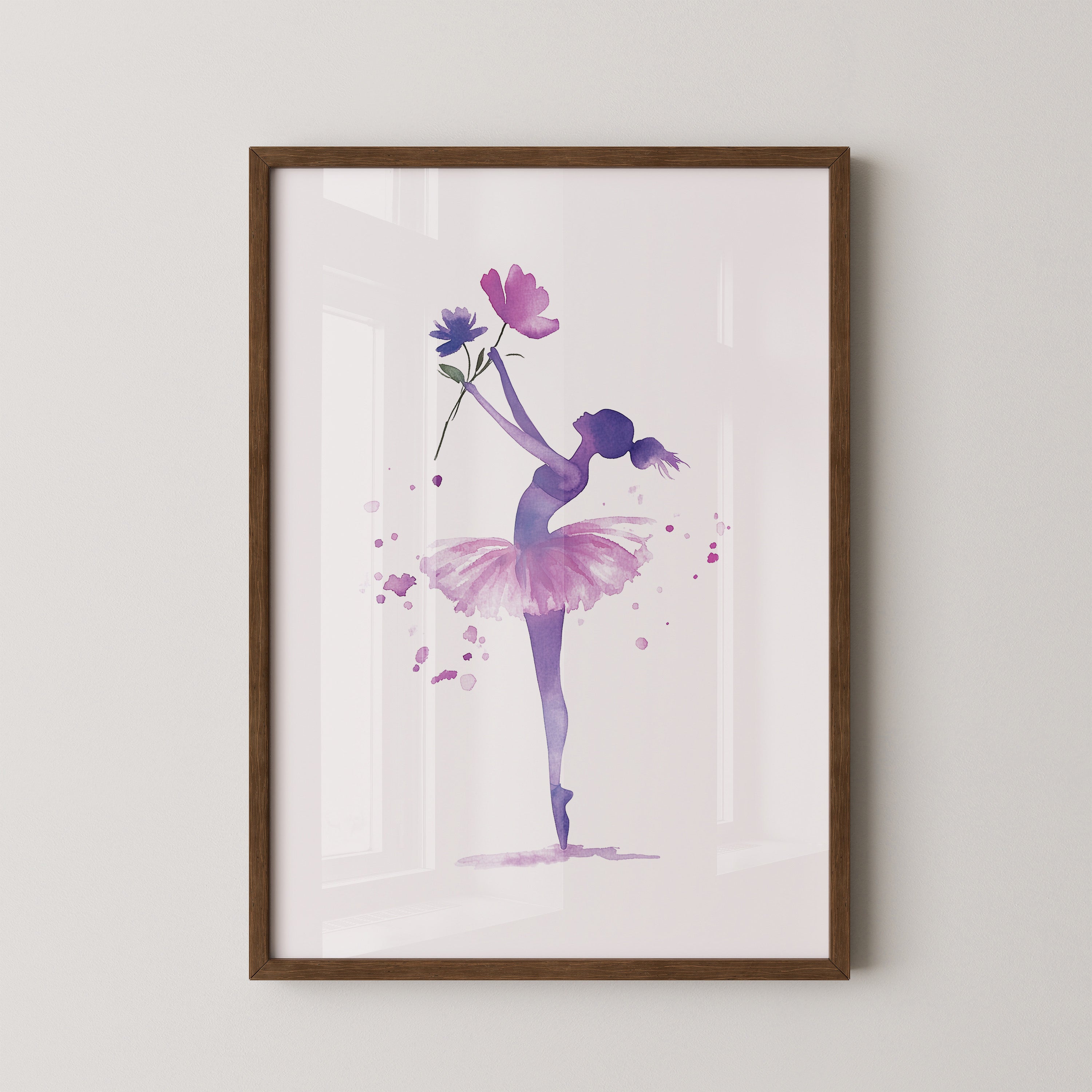 Ballerina Aquarell Blumenpracht