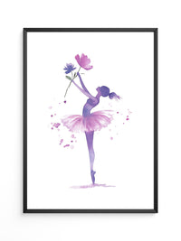 Ballerina Aquarell Blumenpracht