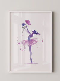 Ballerina Aquarell Blumenpracht