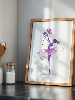 Ballerina Aquarell Blumenpracht