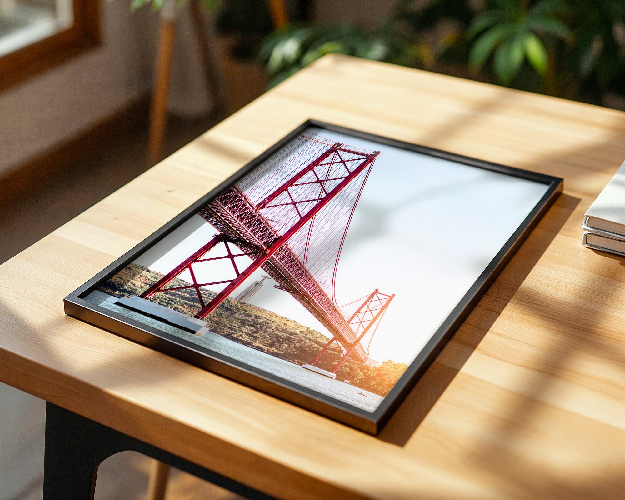 Rote Brücke Sonnenlicht