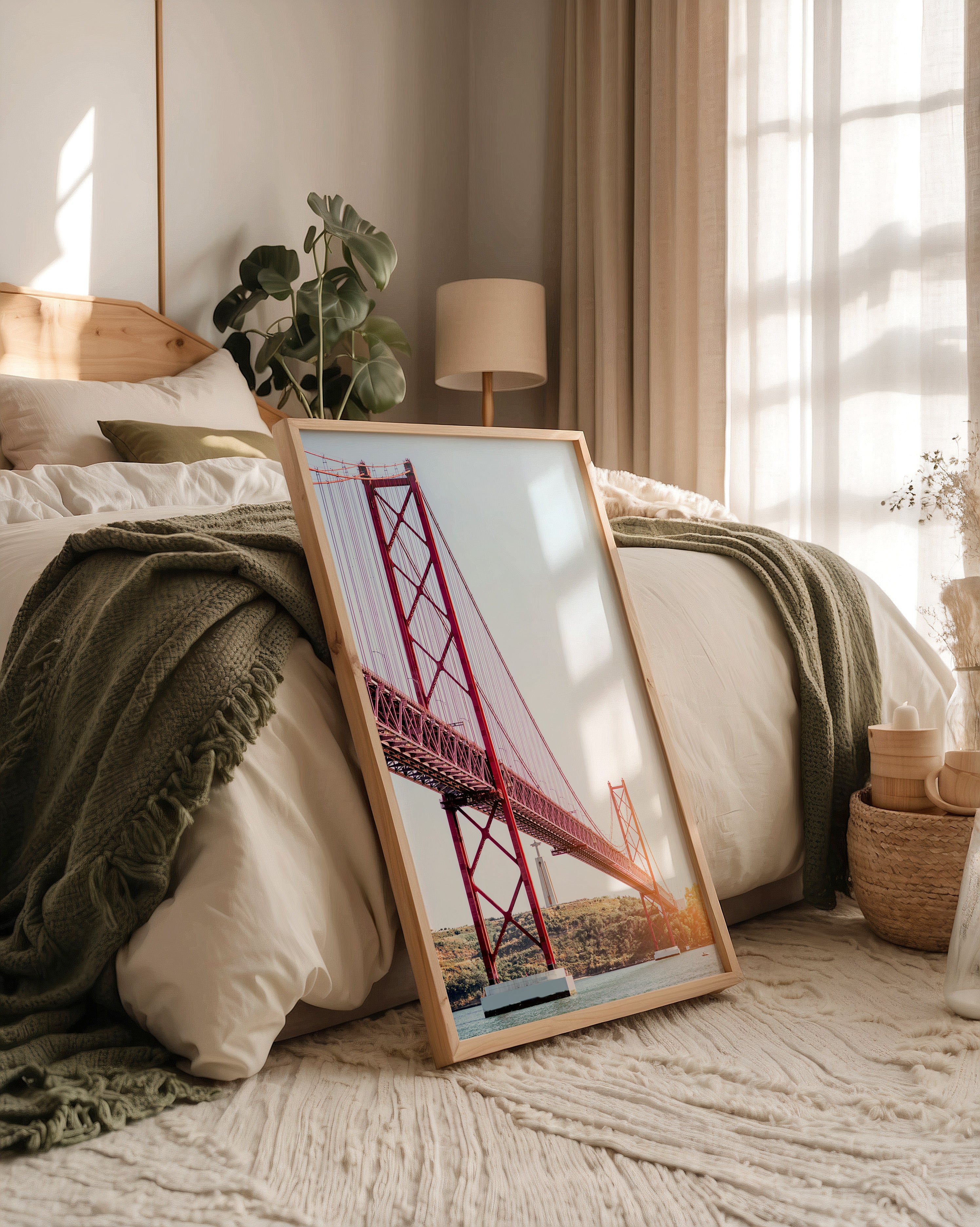 Rote Brücke Sonnenlicht