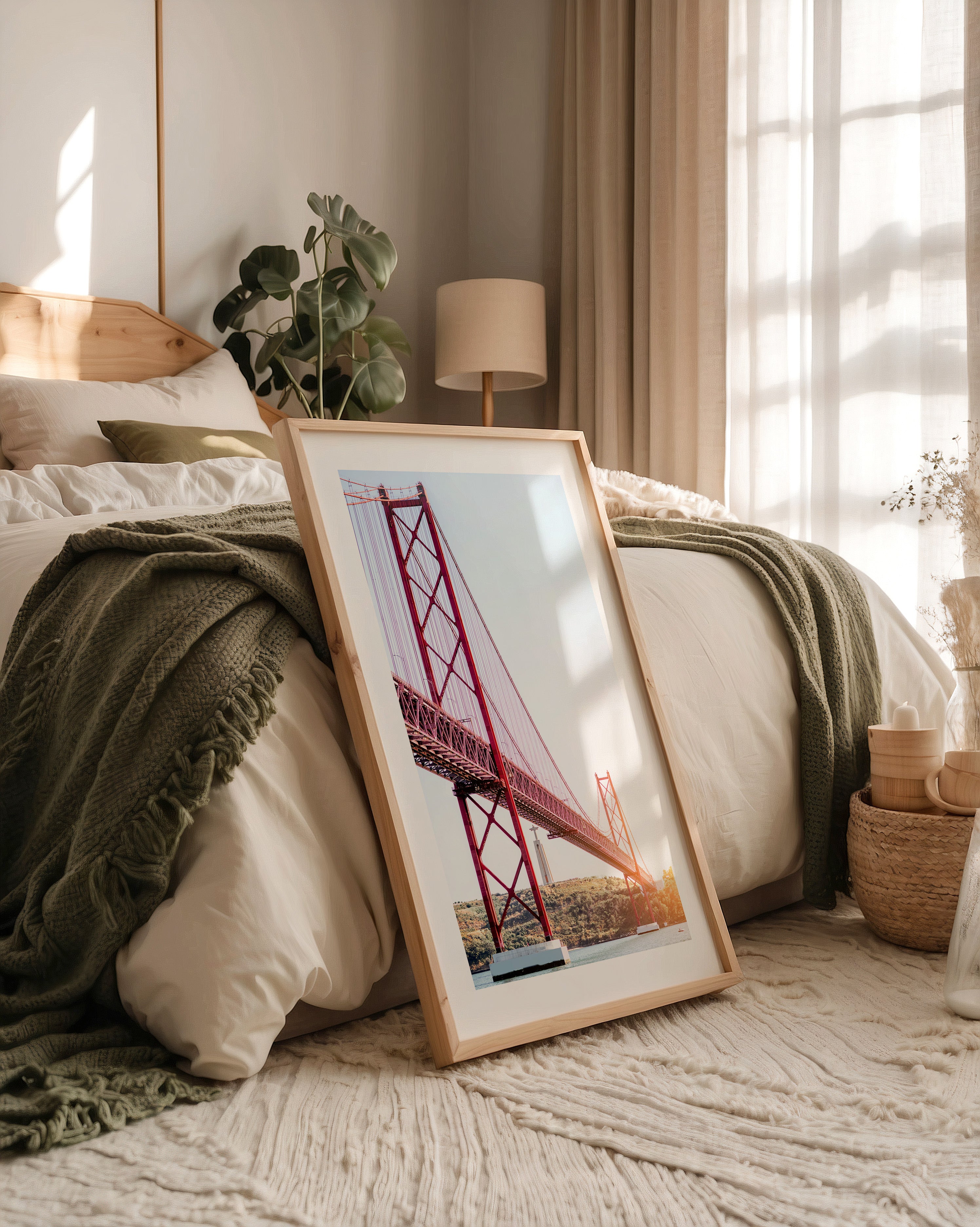 Rote Brücke strahlender Himmel