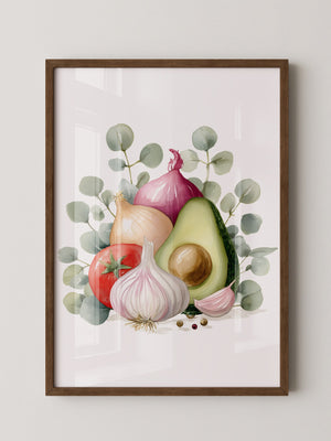 Avocado Stillleben Aquarell
