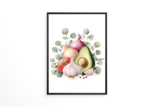 Avocado Stillleben Aquarell