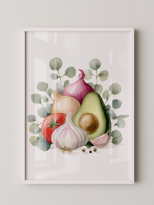 Avocado Stillleben Aquarell