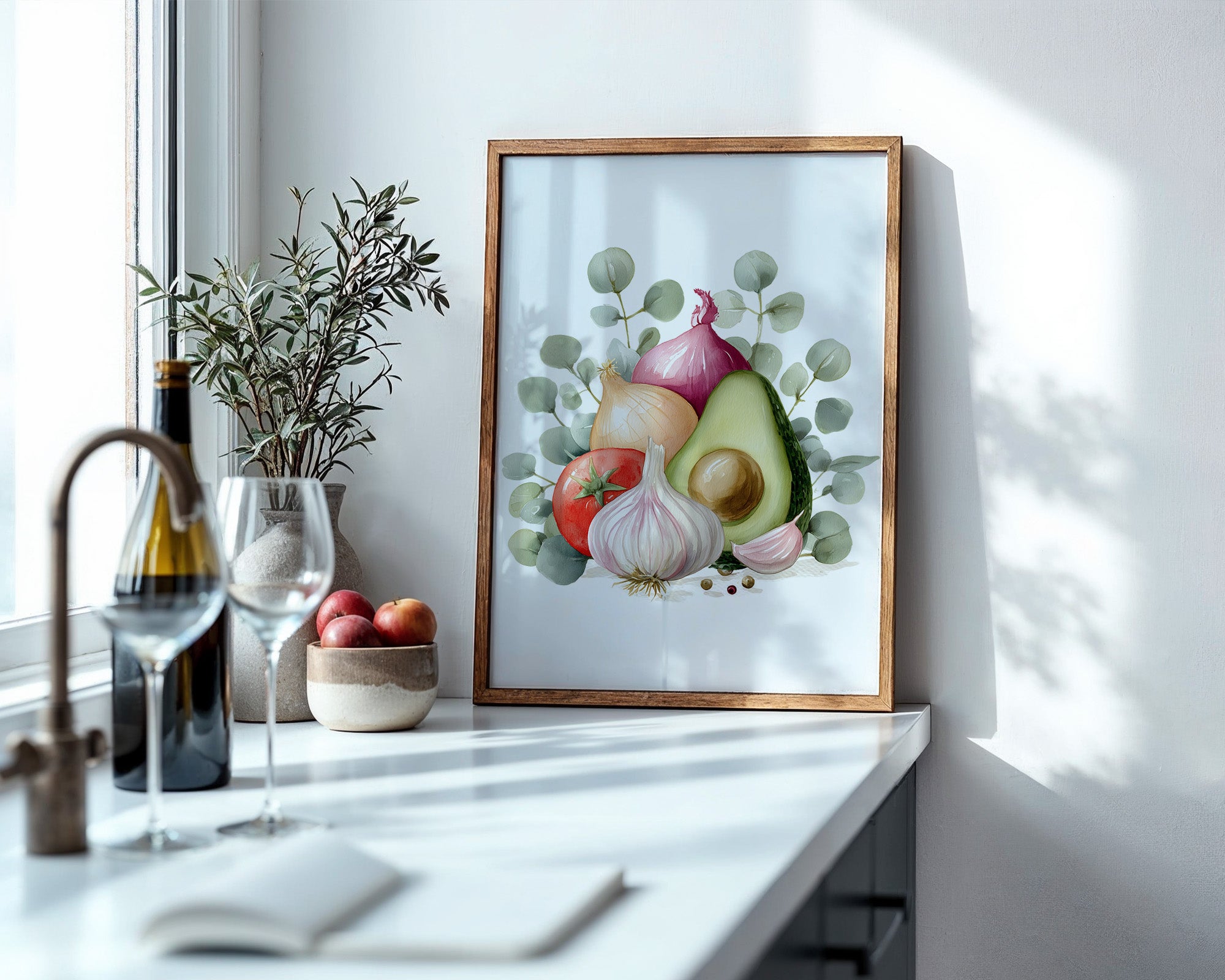 Avocado Stillleben Aquarell