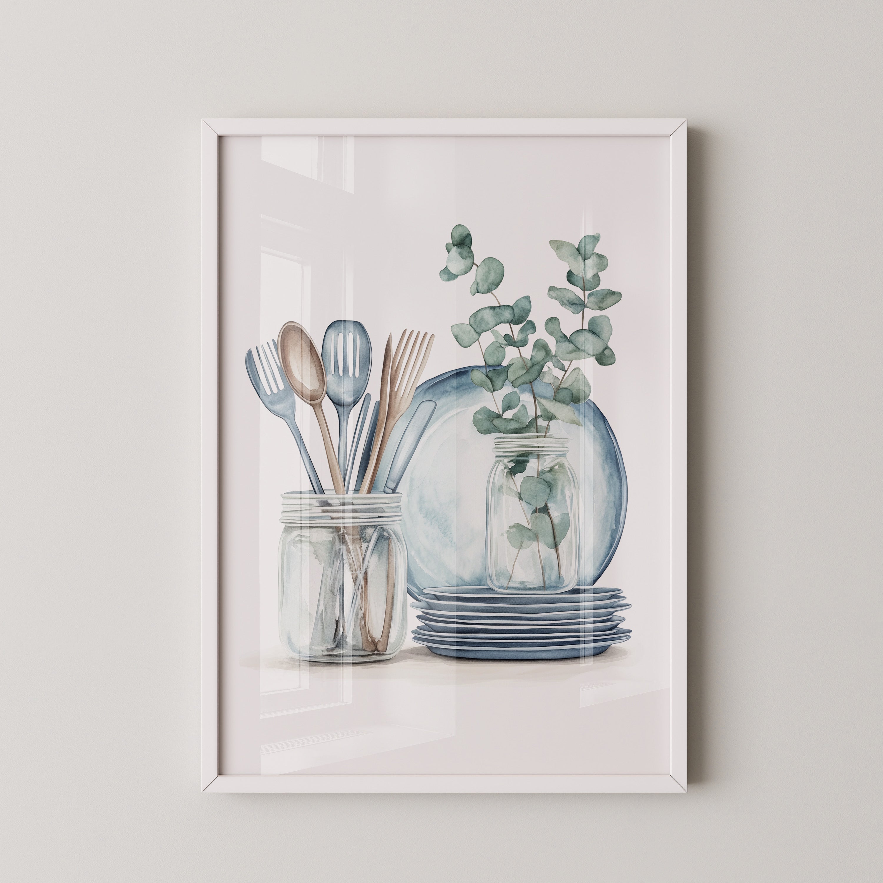 Eukalyptus Geschirr Aquarell